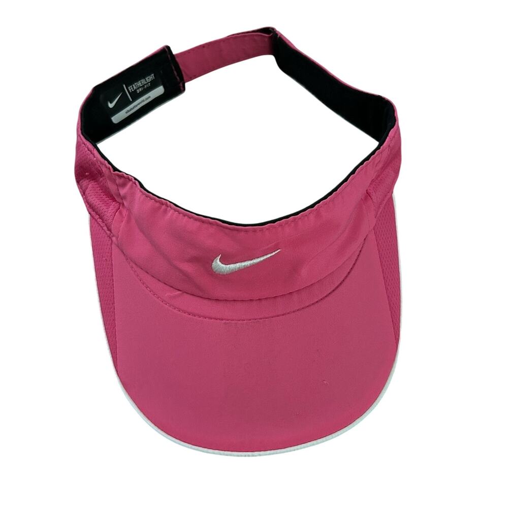 Nike Featherlight Dri-Fit Women’s Sun Golf Visor Adjustable Hat Cap Pink White